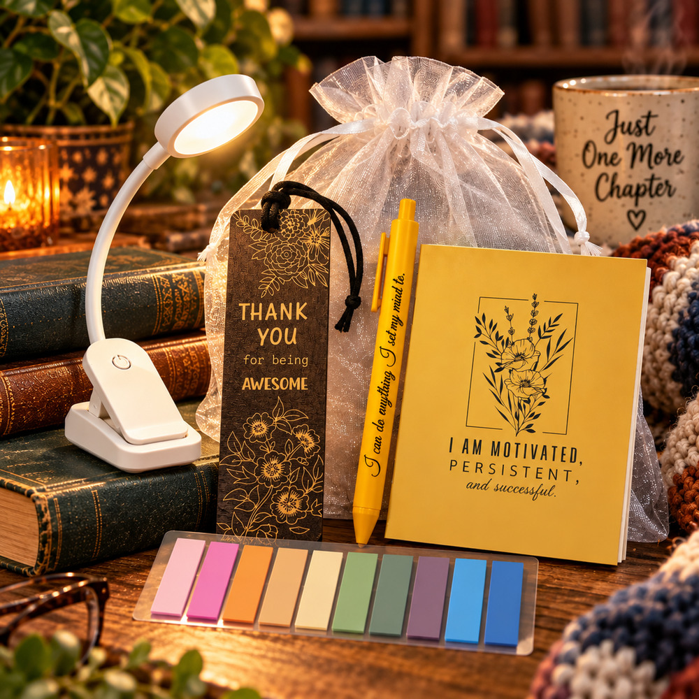 The Ultimate Reader’s Companion – Cozy Book Lover Gift Set w/ Rechargeable Light